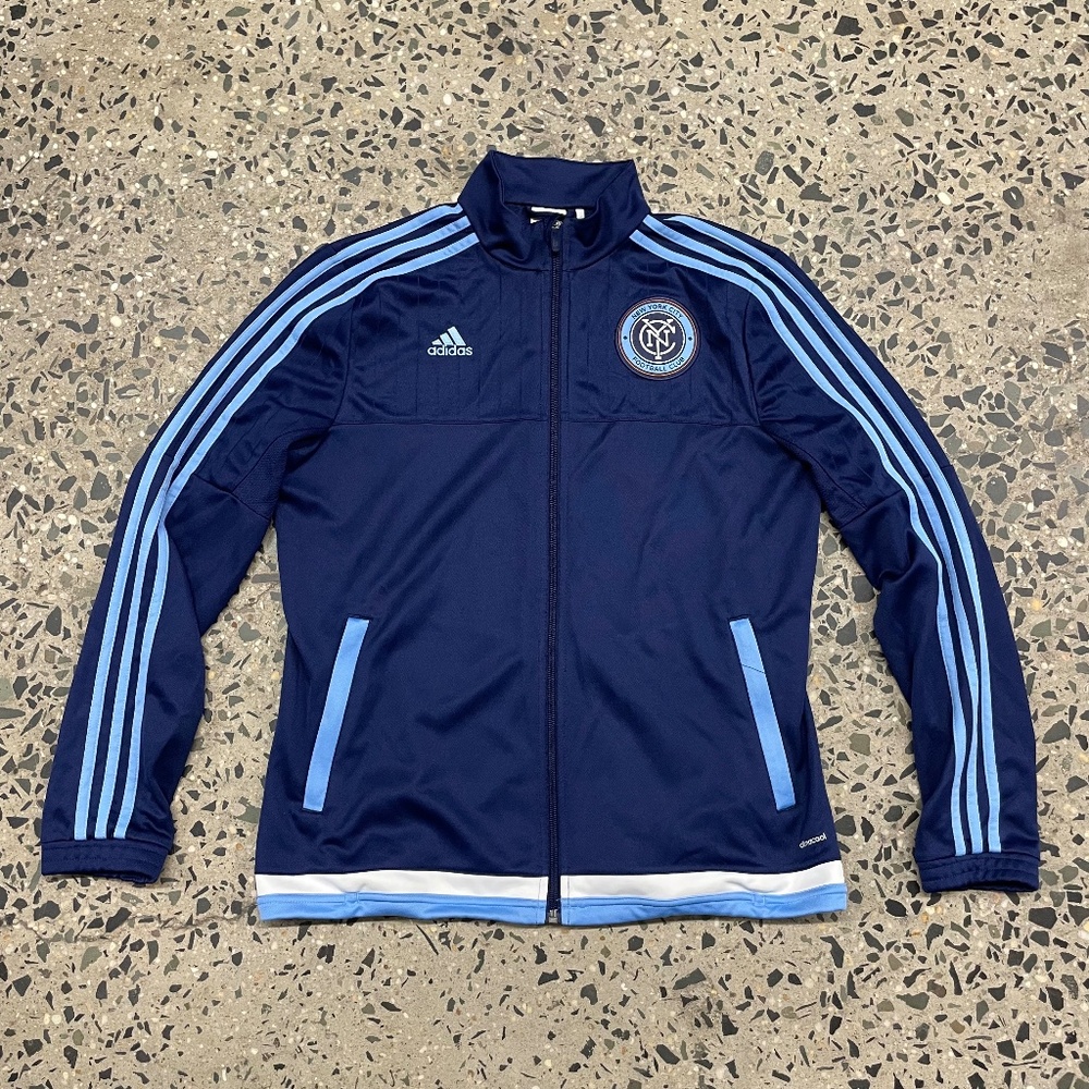 ADIDAS NEW YORK CITY FC 2023 ANTHEM JACKET BLUE